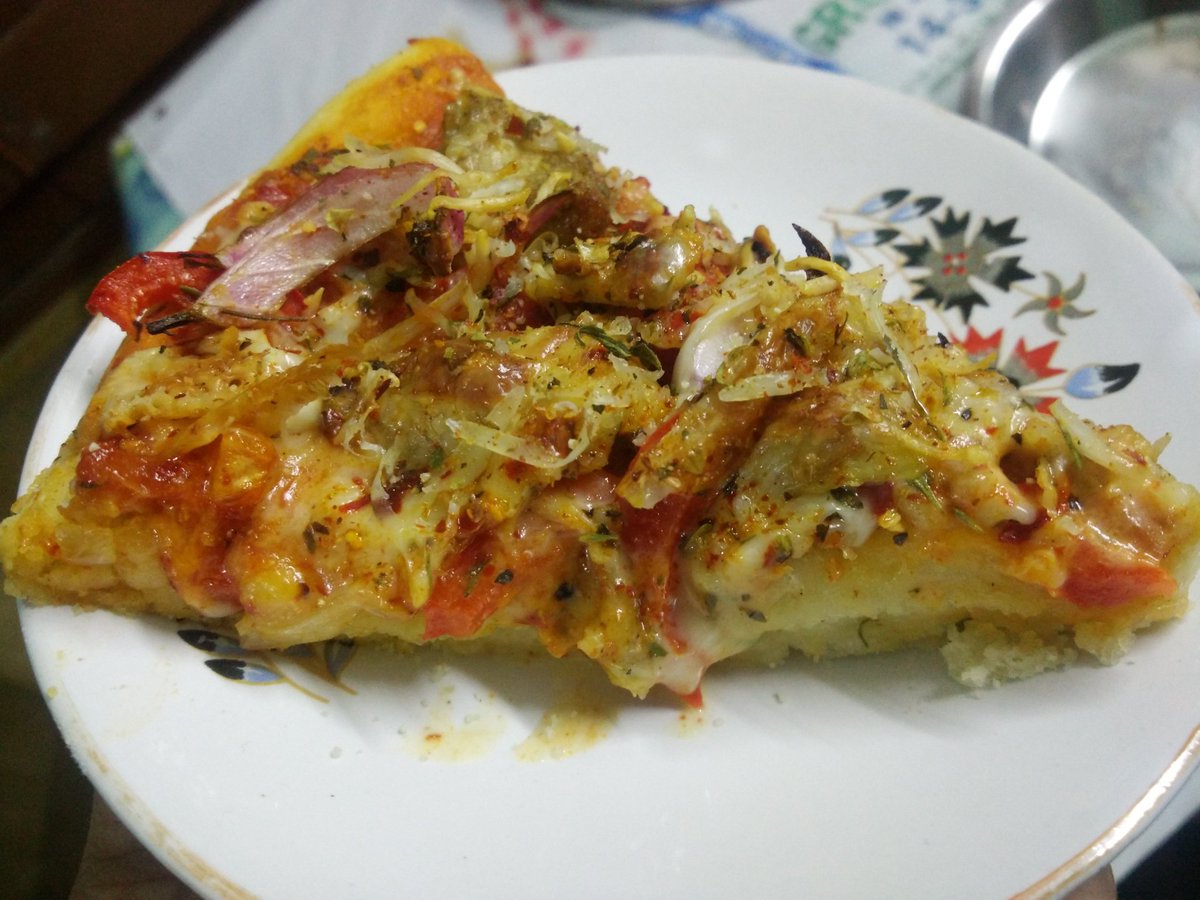 27. Chicken Cheese Pizza  - Tried on Microwave. All homemade! Homemade Base, Sauce & the Pizza.