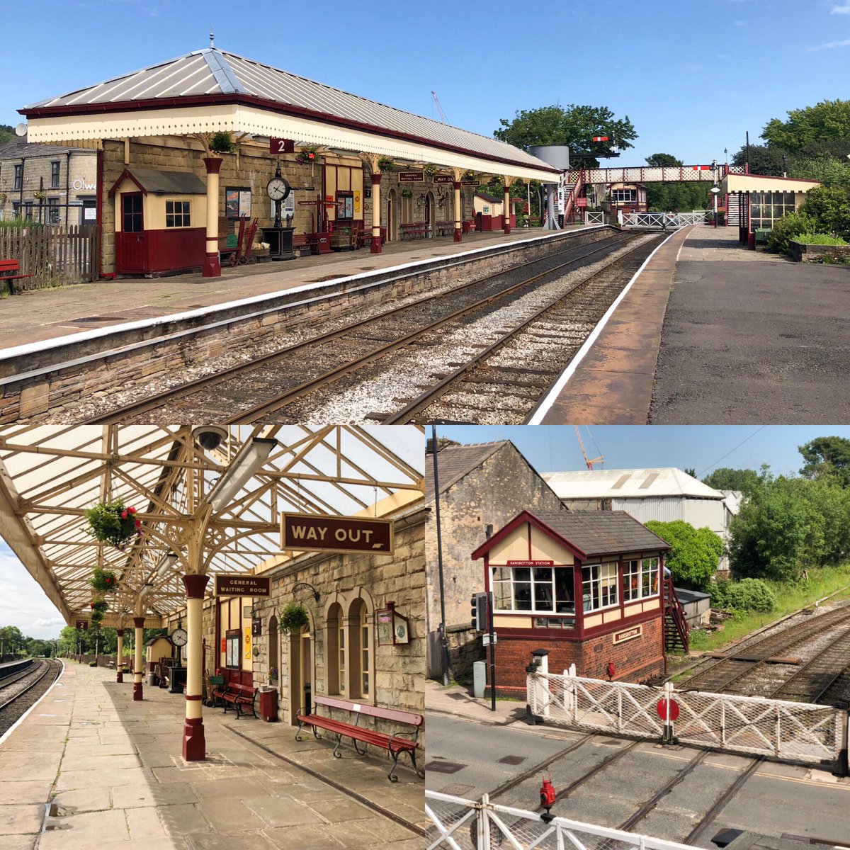 A gorgeous morning in Ramsbottom, the Station and Signal Box looking resplendent in the early morning sunshine ☀️🚂☀️ #Ramsbottom