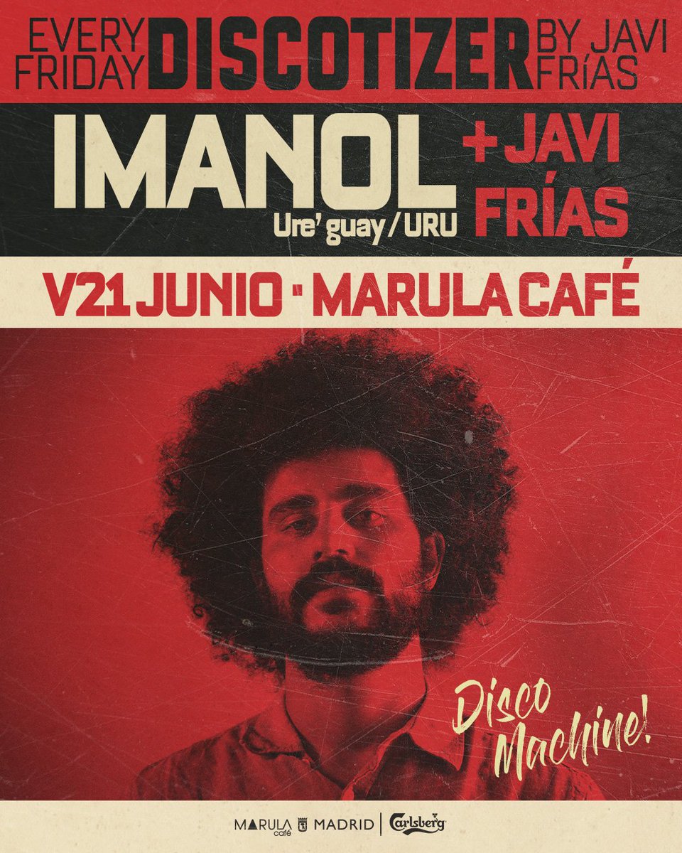 javifriasdj's tweet photo. Este próximo viernes me estará acompañando a los platos del @MarulaCafe #Madrid el DJ y productor uruguayo Imanol, dueño del sello U're Guay Records y habitual de las mejores cabinas de Sudamérica, en lo que será su primera visita a la capital. Vente a bailar a #Discotizer! https://t.co/BPjPdPSNdx
