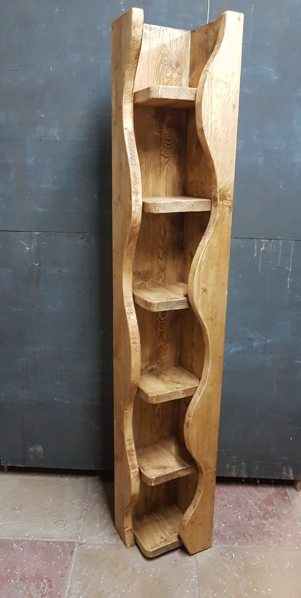 Reclaimed2's tweet image. Corner shelves with a difference, made from reclaimed scaff boards and finished in a mid oak wax #scaffoldboardfurniture