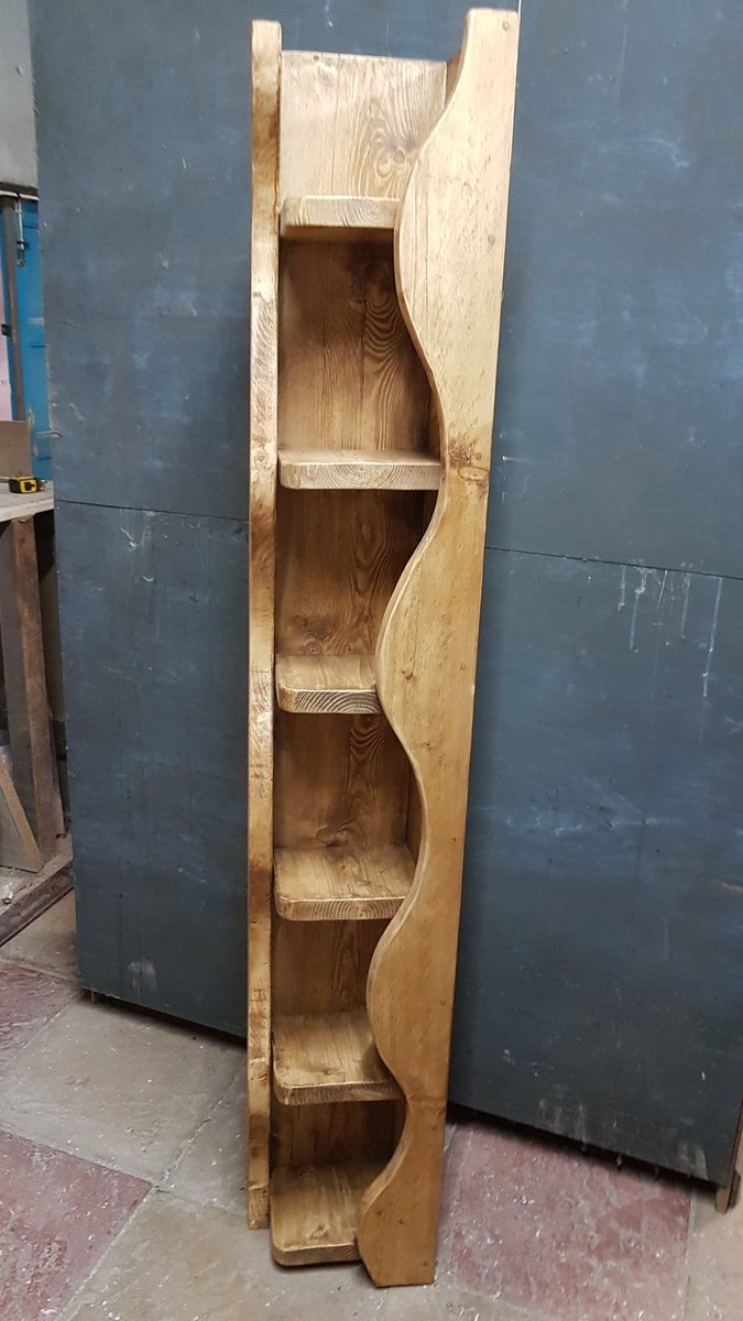 Reclaimed2's tweet image. Corner shelves with a difference, made from reclaimed scaff boards and finished in a mid oak wax #scaffoldboardfurniture