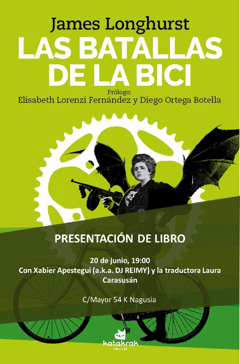 Mañana a las 19:00 se presenta "La batalla de las bicis" en <a href="/katakrak54/">katakrak liburuak</a> con <a href="/frankubelik/">seph 书灵 🍞🍳</a> y <a href="/XamSada/">Xabier Apestegui</a> Un libraco imprescindible para toda aquella persona que le guste la bici y todo lo que la rodea 😍 🚴🚲🚲