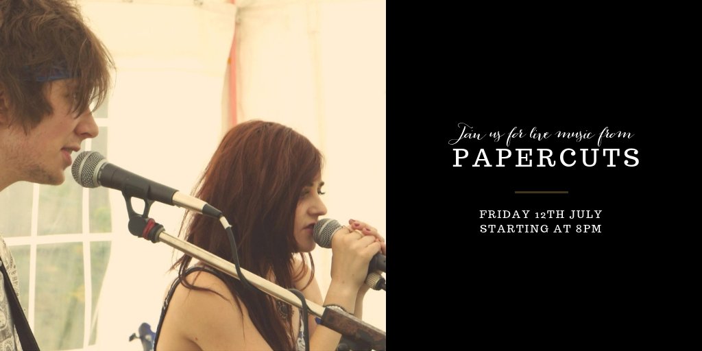 Join us on Friday 12th July for live music from Papercuts. Starting at 8pm. #ukpubs #livemusic
