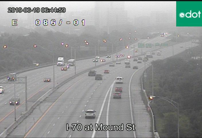 AndrewWSYX6's tweet image. Good Morning! It's June 19, 2019 at 06:45AM, here is a look at I-70 near downtown Columbus on one of the ODOT cameras. #OhioWX