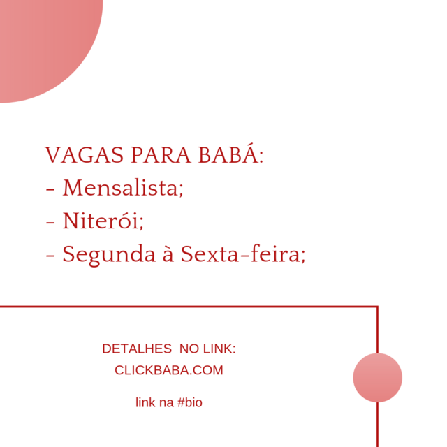 click_baba's tweet photo. Novas vagas de Babá em nosso portal.
https://t.co/pudWgOI6JJ
#baba #maternidade #clickbaba #vidademae https://t.co/UHUVNmgXQe