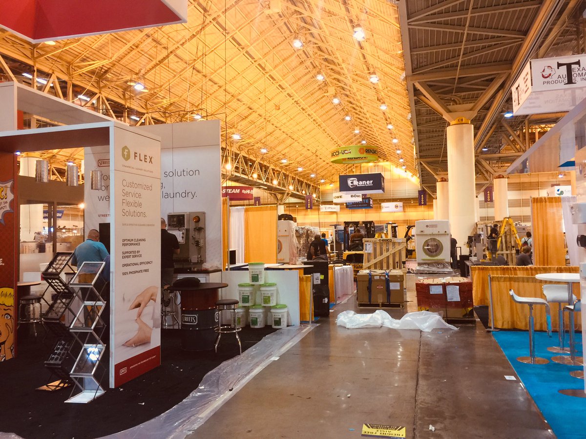 TextileCare's tweet photo. Getting ready for opening of Clean 2109! #clean2019. #thecleanshow https://t.co/mMCEYMQta1