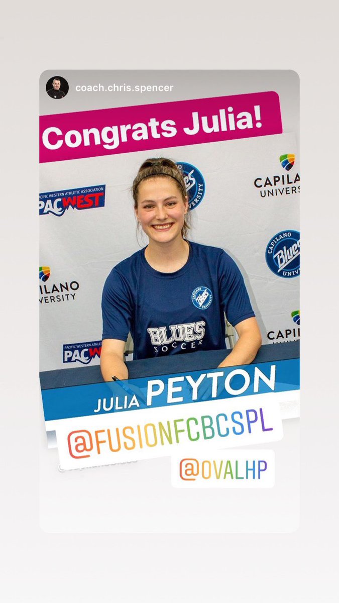 FusionfcCSA's tweet photo. Well done Julia. A complete role model footballer. We look forward to see what you can accomplish with all of your hard work. @CapilanoBlues have gained another top player from the Fusion 2001 girls. #letsgojulia https://t.co/fjZ1BTn6xx