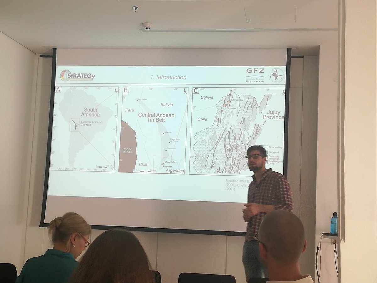 IRTG_StRATEGy's tweet photo. ESR Malte Soltnow is studying porphyry and epithermal systems in the case of the Pirquitas and Chinchillas deposits in the Andes. He carried out a field campaign and  use fluid inclusion to decipher their metallogenic history. #Andes #fluids #georessources
https://t.co/lyopyqpf8M https://t.co/uMsPbol1aL