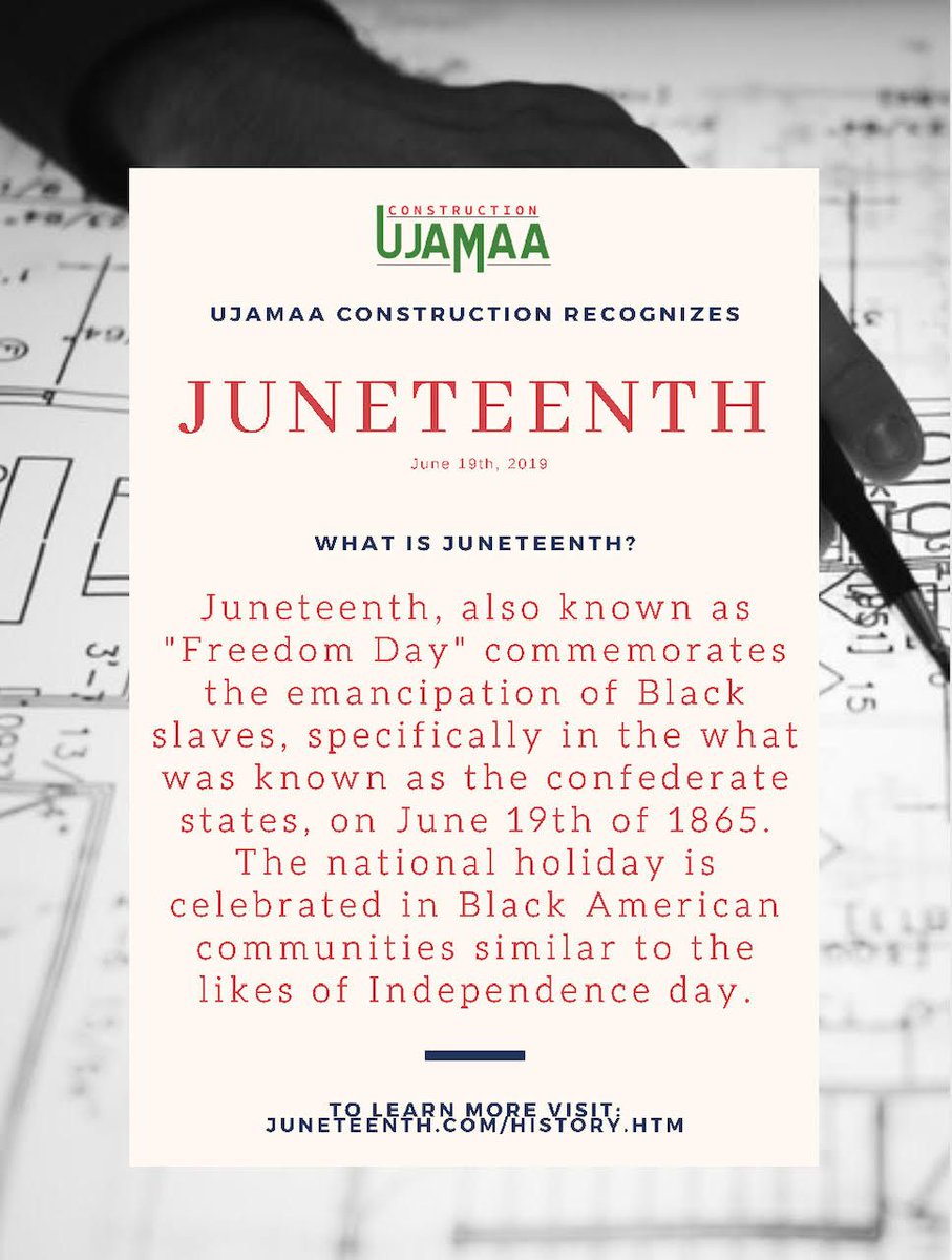ujamaaconstruct's tweet image. HAPPY #Juneteenth2019 🎉🎊 How are you celebrating?