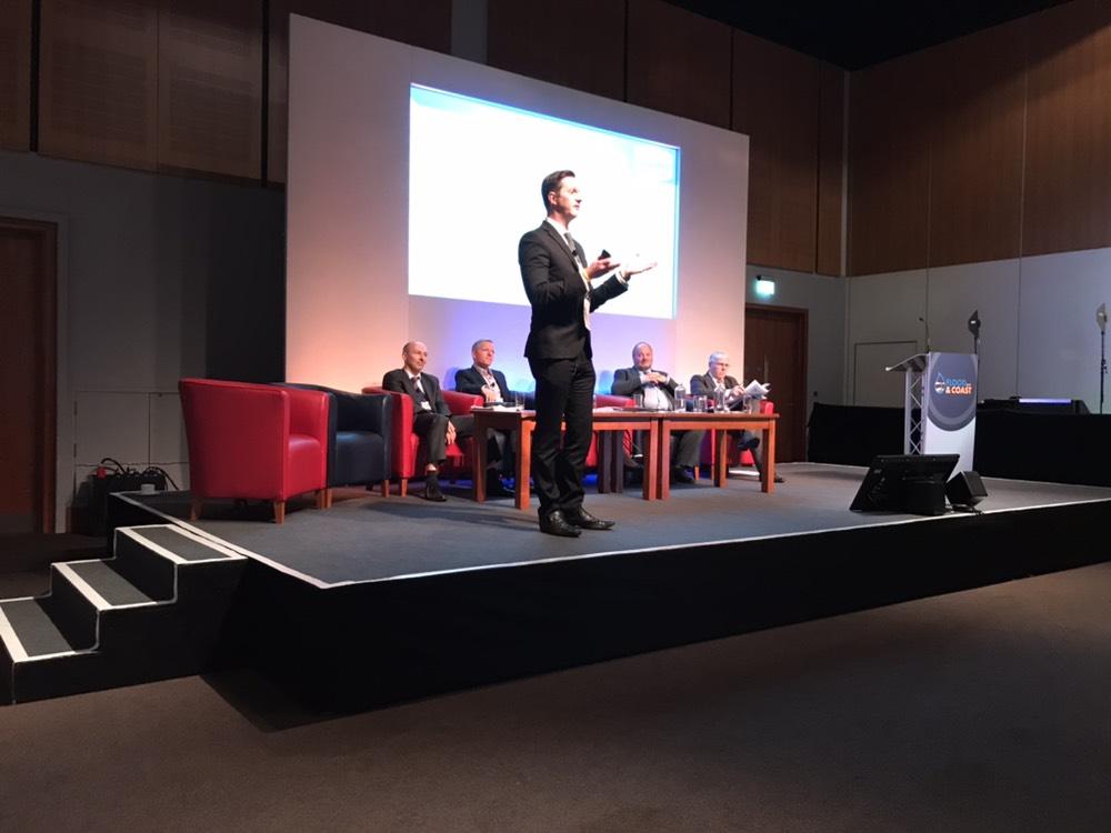 LivingWithH2O's tweet photo. General Manager for our Programme  and Head of Resilience  @YorkshireWater takes to the @floodandcoast conference stage to proudly speak on #collaboration &amp; #partnerships to tackle flood resilience effectively in our region. https://t.co/llzWY2D88v