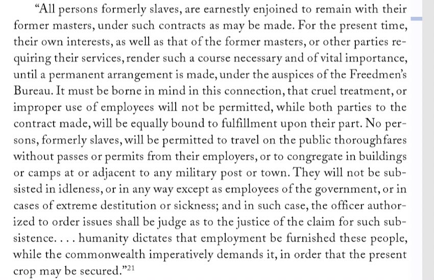 There are also stories of slaves not being released until years later. Overall, Granger insisted that slaves stick with their masters and “work for wages” instead of starting a new life essentially prolonging slavery because of the limitations under this agreement.
