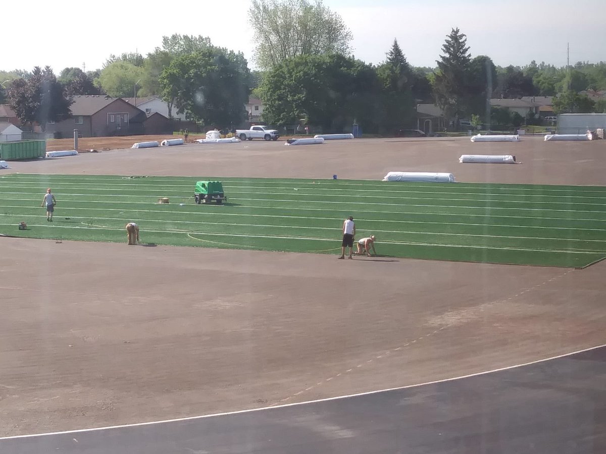 spartannation_'s tweet photo. It’s an exciting day today in Spartan Nation as we not only have the last day of classes but also our new turf field is being put down! 💚🏈⚽️🏃‍♂️👟 https://t.co/UymJhXCOrk