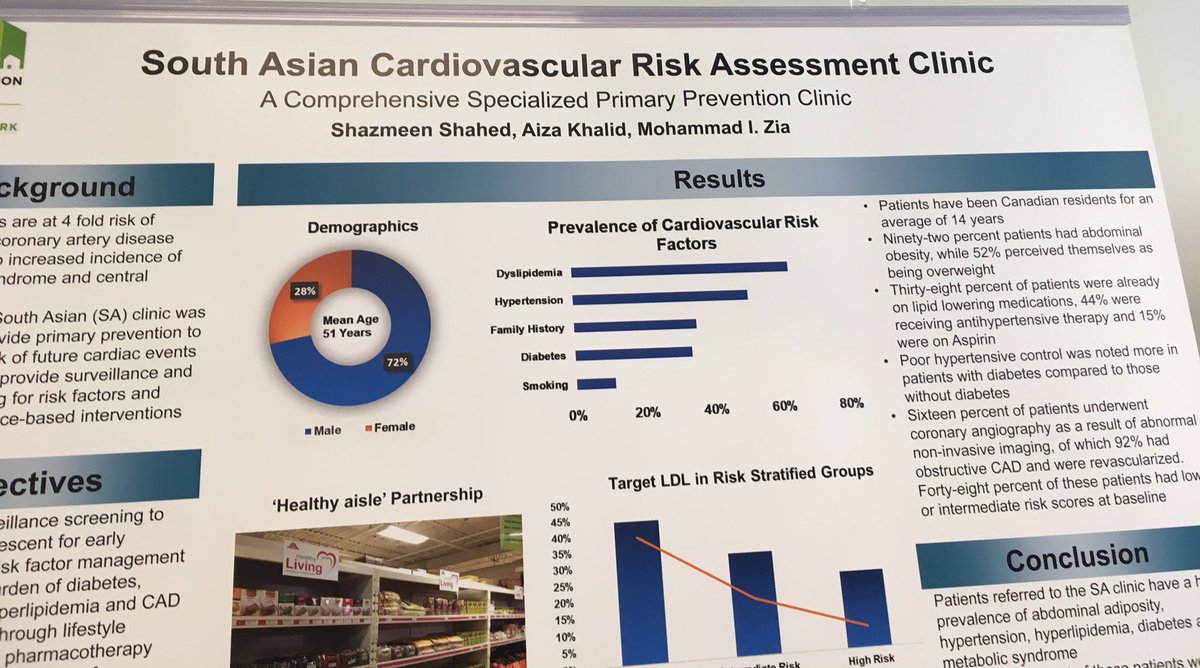 anetto's tweet photo. South Asian cardiovascular risk assessment clinic. Grace Ho. Poster highlighting risk areas at #MGHEPIC2019 #ThinkMGH https://t.co/t7ZDiVVvAe