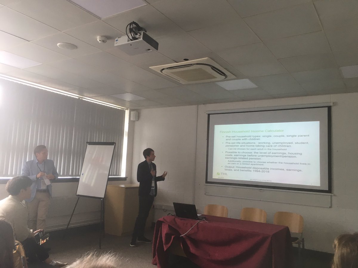 JussiTervola's tweet image. .@Ilmakun and @pasi_moisio presenting the Finnish speciality - public calculator of household incomes - in International #Microsimulation conference in Galway. Check it out: data.mesaatio.fi/tulolaskuri/