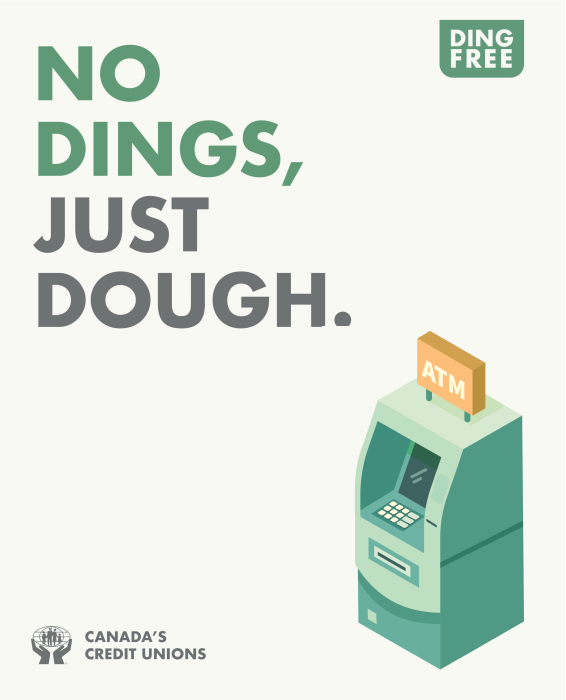 CCUA_ACCF's tweet photo. No dings, just dough. Download the ding free ATM locator app to find surcharge-free ATMs across Canada! Learn more: https://t.co/aM69aj5ly9 #DingFreeDay #creditunions https://t.co/q4wqlviTMm
