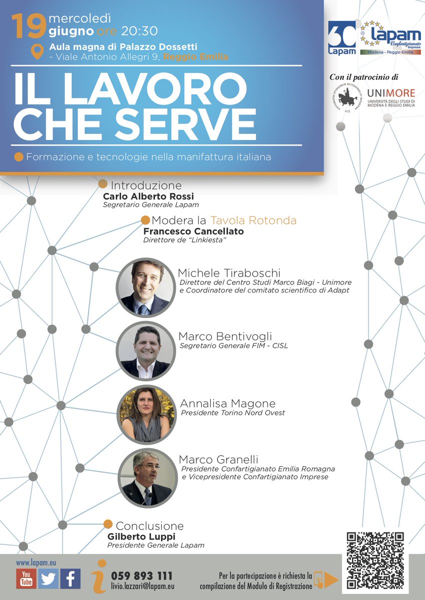 Il lavoro che serve. Tra poco (20.30) a Reggio Emilia (aula magna palazzo Dossetti) con <a href="/BentivogliMarco/">Marco Bentivogli</a> <a href="/annalisamagone/">annalisa magone</a> e gli amici di <a href="/LapamFedMORE/">Lapam Modena Reggio</a>