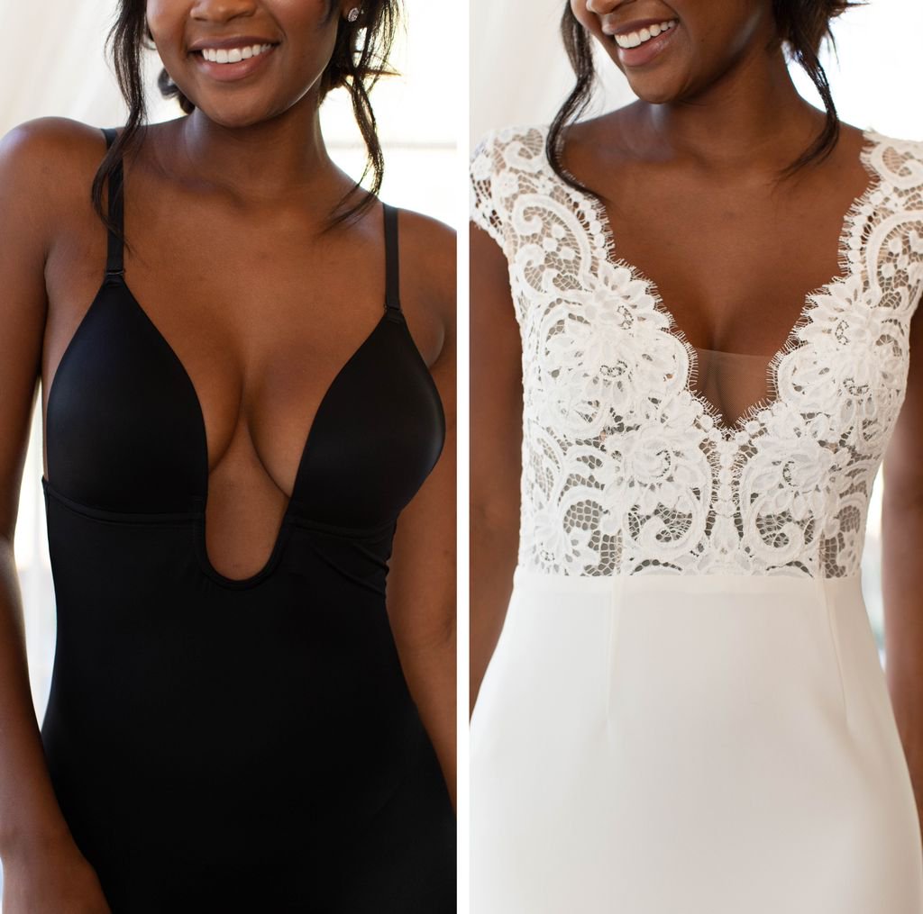 SPANX on X: Our Suit Your Fancy Plunge Bodysuit is every brides dream.  This versatile shapewear can be worn five different ways, and is perfect  for your low-front, low-back gowns. ❤️ #SPANX