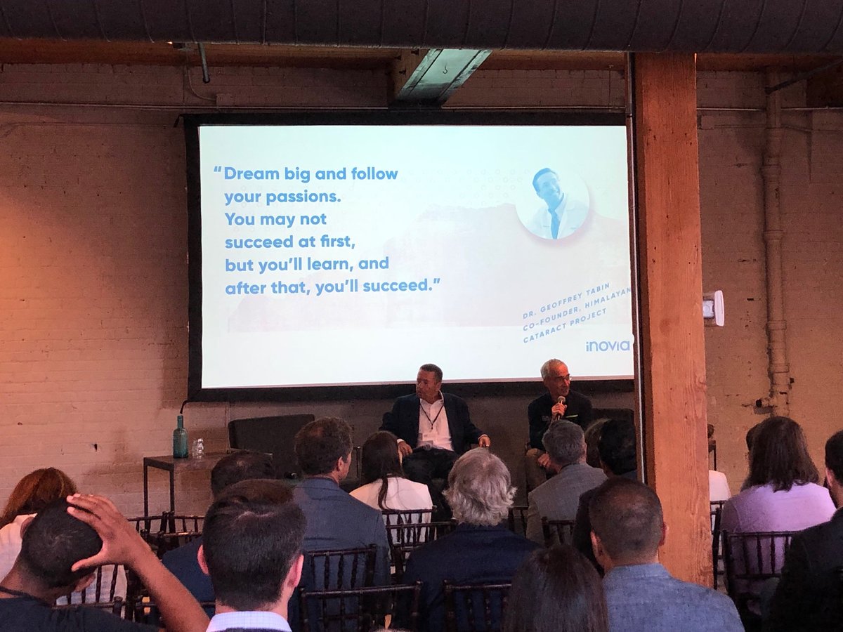 inovia's tweet photo. Geoff Tabin lit up the room yesterday with his inspiring talk on the Himalayan Cataract Project and resilience. Never ration your passion and find a team that has the same passion as you. @CureBlindness https://t.co/gW17rQhI5j