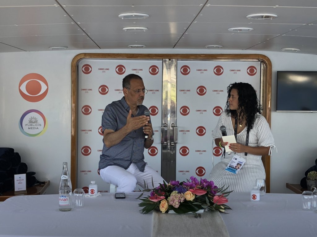 PublicisMedia's tweet photo. It’s always great to hear @briancooley tells us what technology we should pay attention to and what is just a fad. cc @smclaudio @CBSi #PMPopUp #CannesLions https://t.co/qUsN7bxzvP