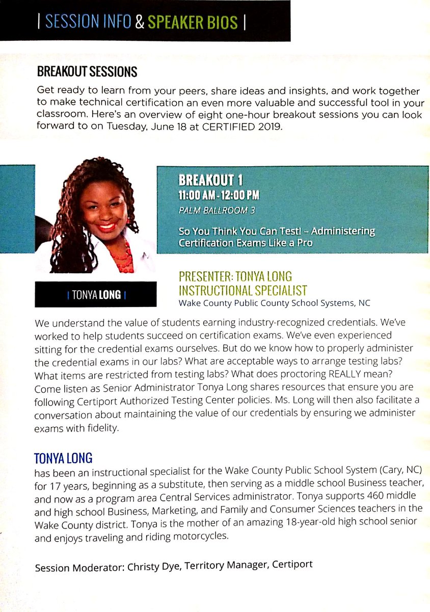 tmjarrettwcpss's tweet photo. So proud to have been a presenter at this year's #Certified2019, the best networking and professional development event for Microsoft Imagine Academy and Adobe teachers there is!!! @Certiport @WCPSS_CTE https://t.co/DoeOmift0S