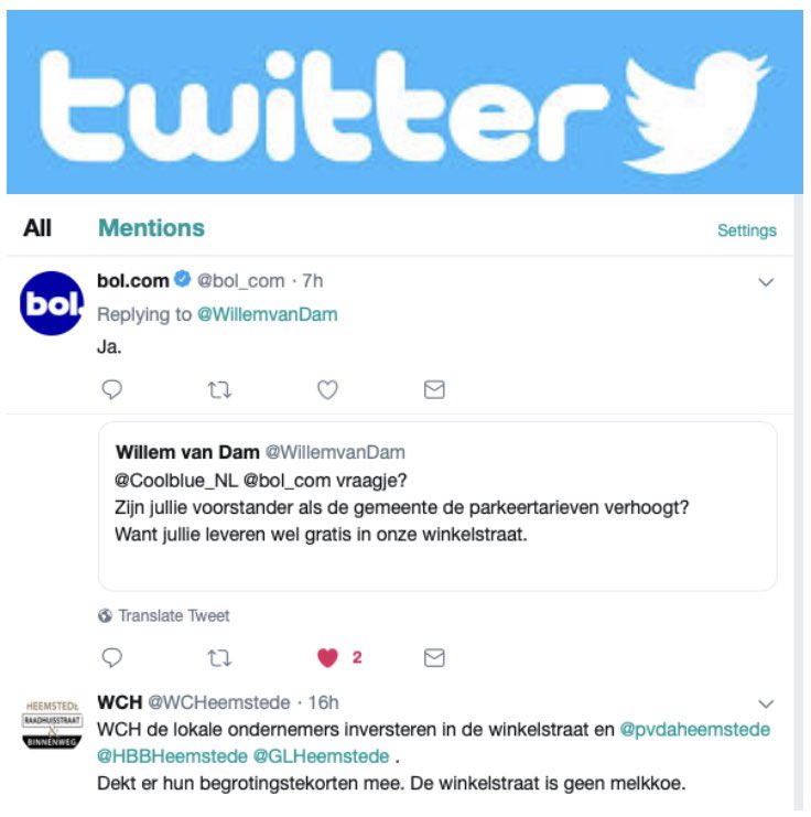 Beste <a href="/HBBHeemstede/">Heemsteeds Burger Belang, HBB Heemstede</a> wij willen geen verhoging van de parkeertarieven in ons winkelcentrum. Maar bol.com wil dat dus wel. 😌