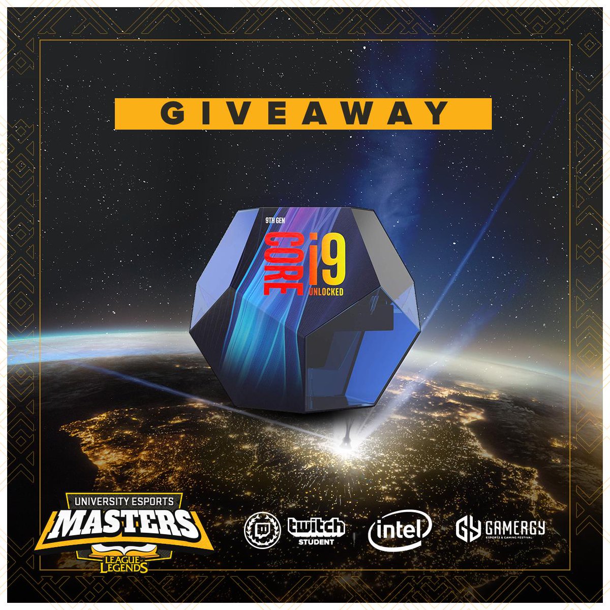 uemasters's tweet image. 🎉 Thanks to @Intel_Spain we're giving away a 9th Gen Intel Core i9 Processor!

📝 To enter, complete the three steps before Sunday 23/6 - 23:59 CEST:

1⃣ Follow @uemasters on Twitter.
2⃣ RT this post.
3⃣ Comment with your answer: "Which team are you supporting?" using #UEM19