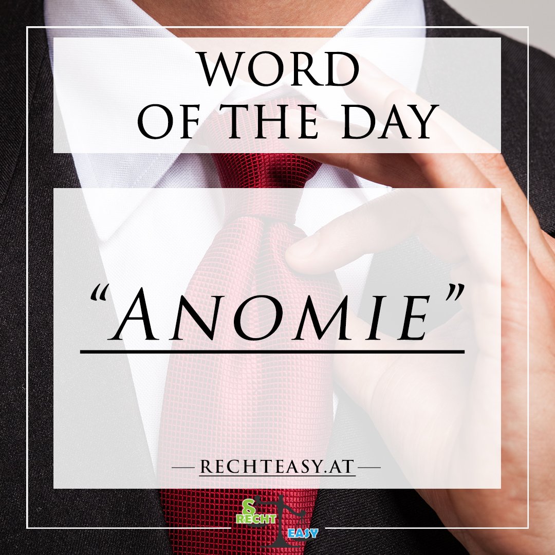 rechteasy's tweet photo. We explain austrian legal words. Our word of the day: Anomie. Link to austrian explanation in our bio. #rechteasy #wissenwomannachsieht #lawyer #attorney #lawyers #lawstudent #lawyerlife #lawyering #lawyerslife #lawyered #legal #like #justice #lawfirm #motivation #student #lawsc https://t.co/NyNq4vh2st