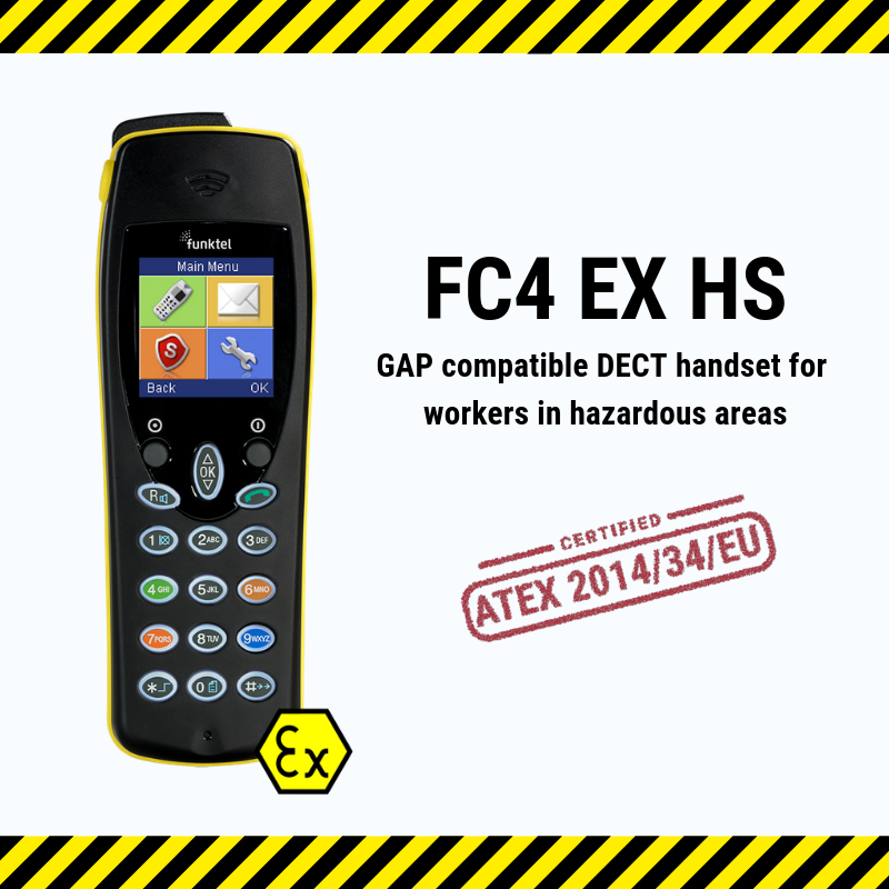ANT_Telecom's tweet photo. GAP compatible and explosion protected for ATEX Gas Zone 1 and 2: This DECT handset is suitable for the hazardous environments of power plants and chemical industry, gas stations or refineries. https://t.co/SlGEKyUvK1
