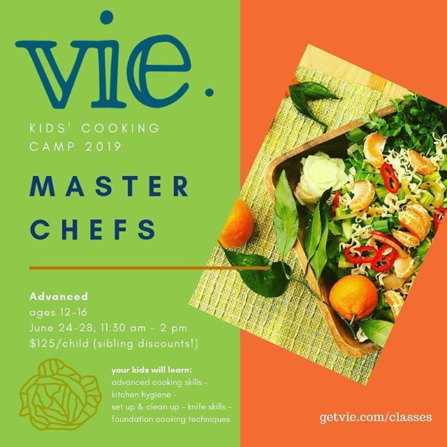 Know any 12-16 year olds looking to learn new skills in the kitchen?  Challenge them by registering for our Advanced Master Chefs Cooking Camp next week!  Our link in bio will take you to the registration page.  We still have a few spots left and would l… bit.ly/2MUw8GV
