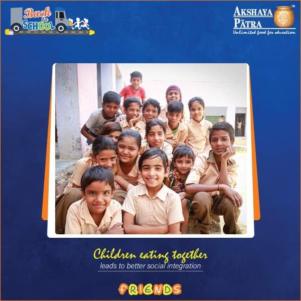 NammRadio's tweet photo. Let children come #BackToSchool to classes filled with friends.
Book a bench to sponsor the @AkshayaPatra Mid-Day Meals for 3 or more children for an entire school year and encourage them to attend.
Get started: https://t.co/S6OR9XNqYQ
#ZeroHunger #EndClassroomHunger https://t.co/rF4sMLd29I