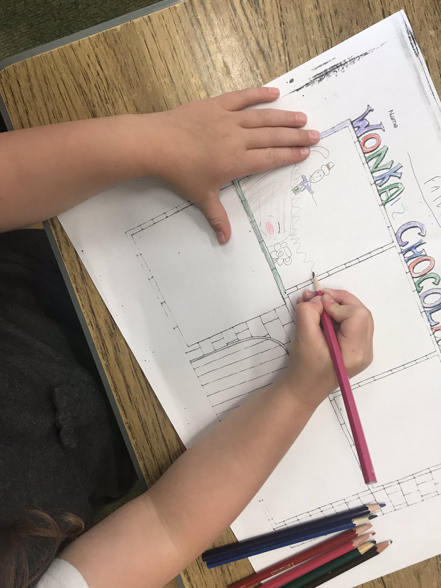 denbeathp5_6's tweet photo. P2 have been drawing the inside of Willy Wonka’s factory. We had to listen to the names and descriptions of the different rooms. https://t.co/bb9bNVB86w