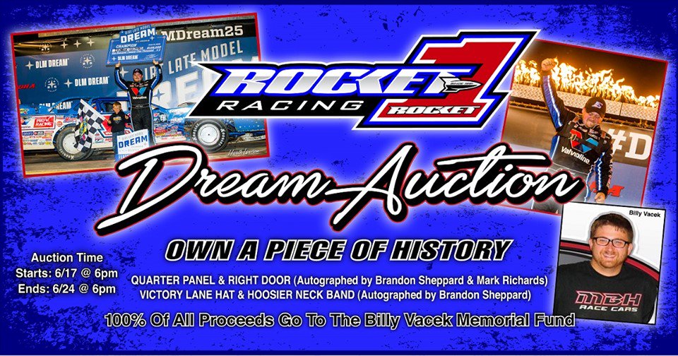 Major props go out to <a href="/Rocket1_Racing/">Rocket1 Racing</a> for their efforts in raising funds for the Billy Vacek Memorial Fund. Billy tragically passed away last week in a camper fire. For a chance to own a piece of history and to support a great cause, please visit ebay.com/usr/rocket1dre… #Respect