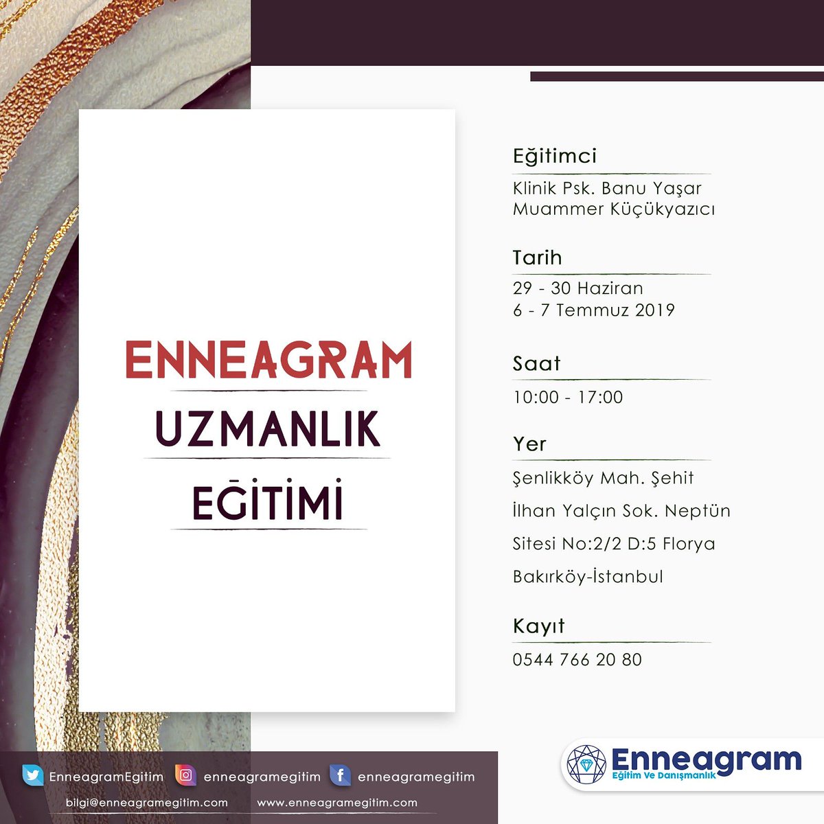 EnneagramEgitim's tweet photo. Temel Enneagram Eğitimini almış herkesi Enneagram'ın daha ileri eğitimine de bekleriz...
#Enneagram #enneagramegitim #mizaç https://t.co/V1HNXx85RS