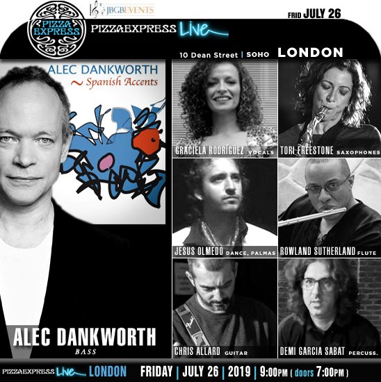 jazzsharing's tweet photo. →@pizzajazzclub #Soho #London
ALEC DANKWORTH'S SPANISH ACCENTS
→https://t.co/B33W6Mcu5Z
#AlecDankworth #GracielaRodriguez @ToriFreestone #RowlandSutherland
#JesusOlmedo #ChrisAllard #DemiGarciaSabat
JULY26 | 9pm
→https://t.co/fR9UjSpZzk
>https://t.co/duLfPjmTfY
@JBGBEvents https://t.co/zLTDtLXbwD