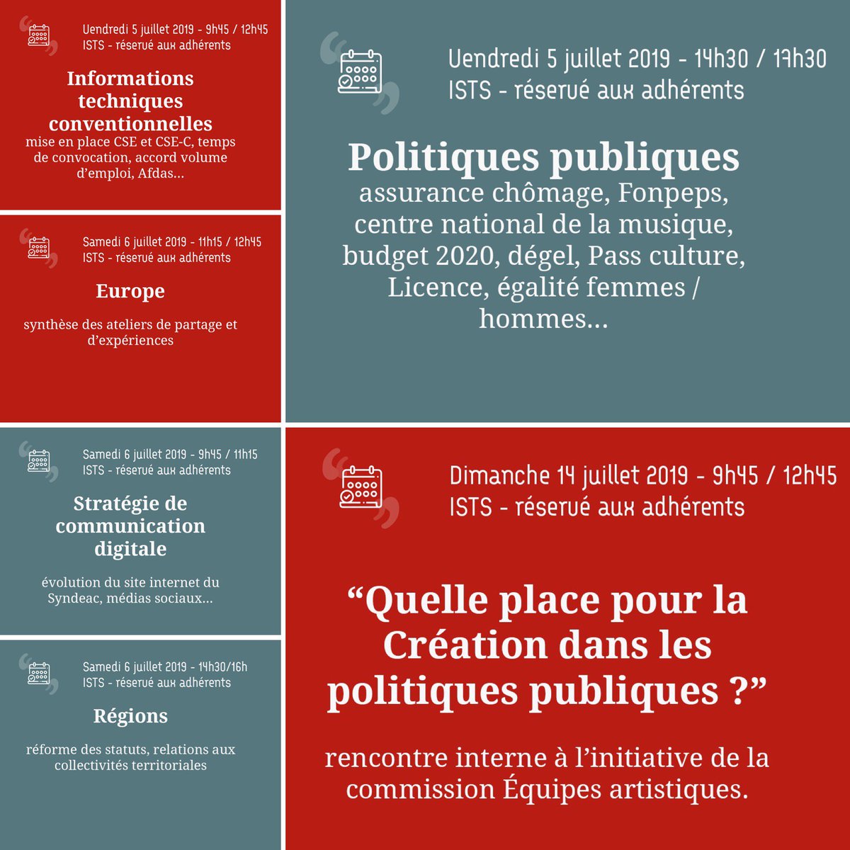 SYNDEAC's tweet photo. L'équipe du #Syndeac est en route pour #Avignon
Voici un petit récapitulatif des journées pro dédiées aux adhérents (du 5 au 14 juillet)
➕ d'infos : https://t.co/Jv7EaeoFPb https://t.co/aVsSaduXBl