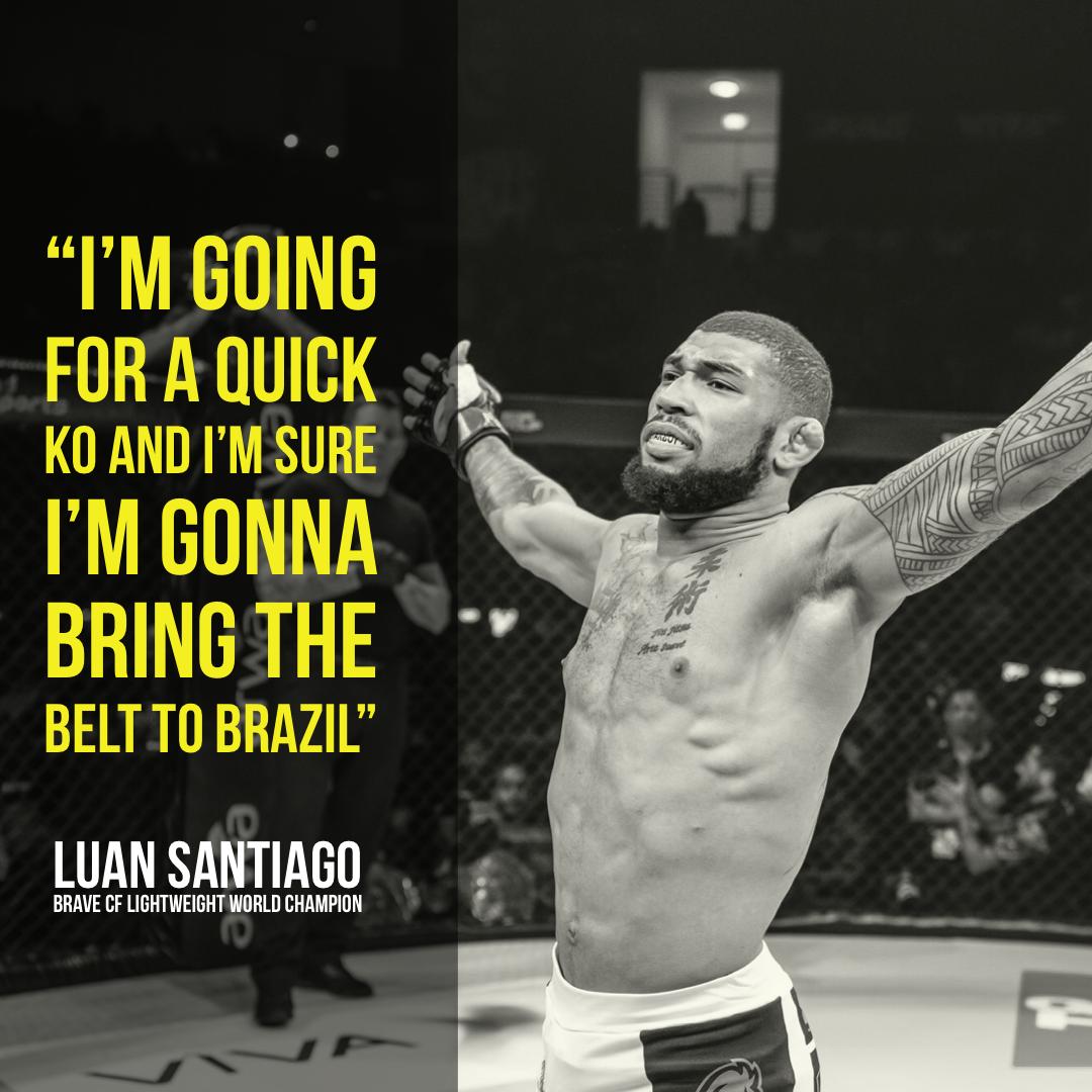 He said it and he did it!
Who's next for BRAVE CF Lightweight World Champion @santiagomma1? #BRAVCF #BRAVECFChampion #Brazil #MMA