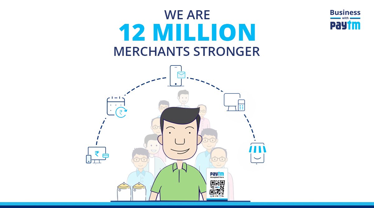 PaytmBusiness's tweet photo. We are proud to announce that now we are a family of 12 Million merchant partners. Want to find more about this amazing journey?
Read More: https://t.co/0xjV0Bfw3r
#PaytmMerchant #BusinesswithPaytm #milestone https://t.co/ntT0pCcPoj