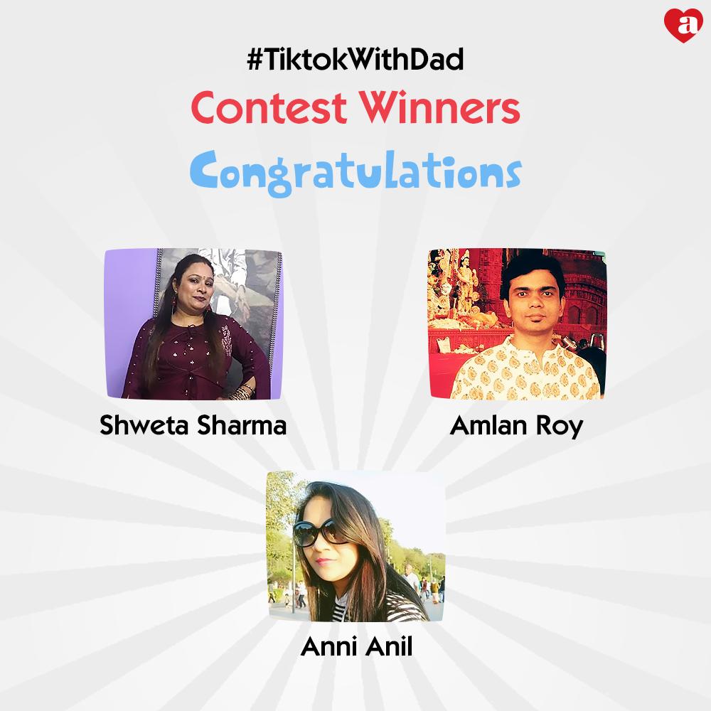 Archies_Online's tweet photo. Thank you for an overwhelming response!
Congratulations to the #Winners of our #TiktokWithDad contest
Kindly share your contact details via private message.
Hope you keep spreading love through us.
#FathersDay #FathersDay2019 #Contest #tiktokwithdad
#Archies #ExpressWithArchies https://t.co/zfMIYxxUTQ