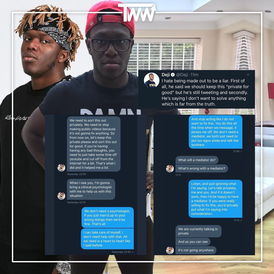 Deji responds to KSI