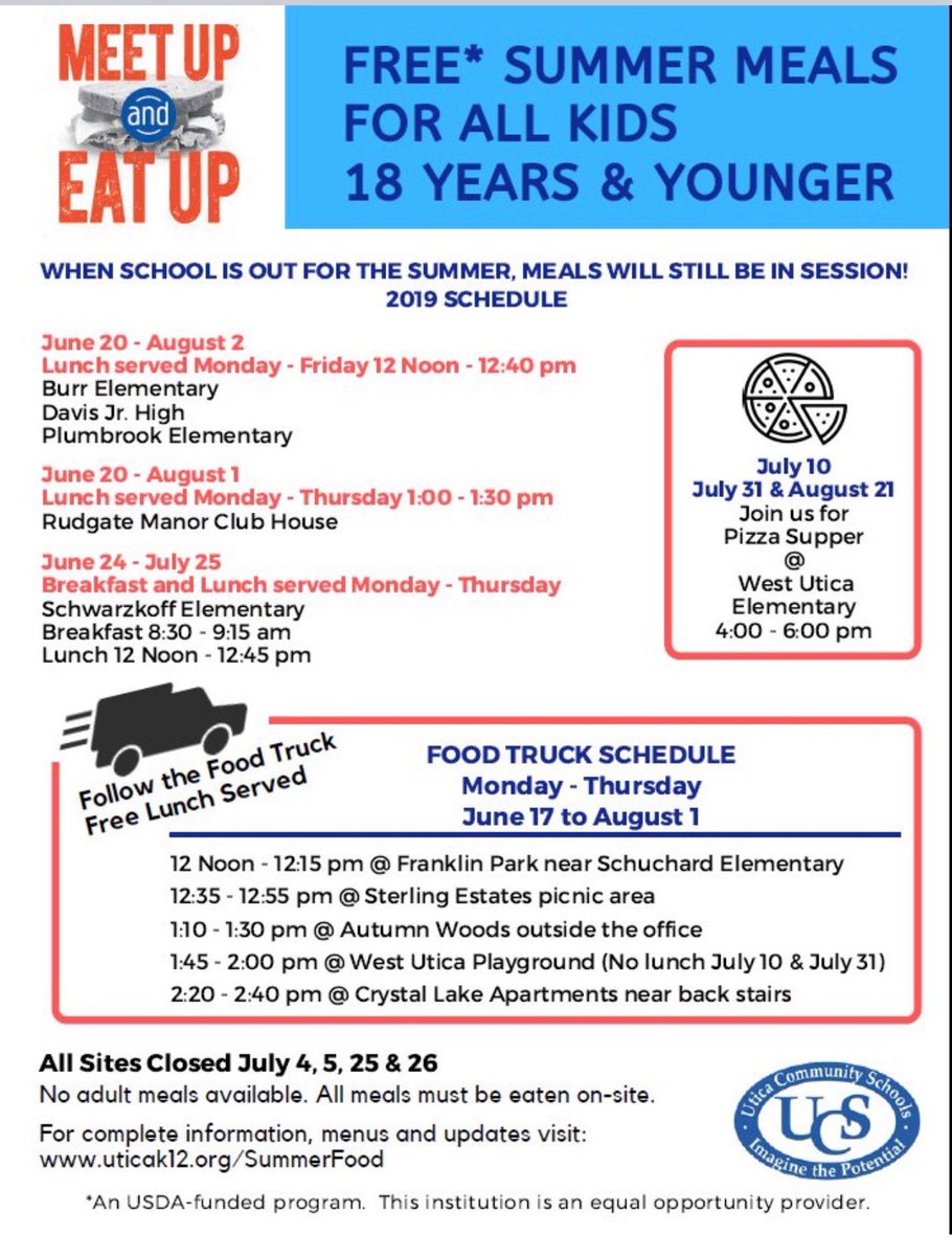 FoodRcs's tweet photo. Summer feeding has started!  Check out these sites free to anyone 18yrs old or younger! ⁦@romeoschools⁩ ⁦@RomeoHighSchool⁩ ⁦@HasseAndrea⁩ ⁦@BradMartz7⁩ ⁦@danahepner⁩ ⁦@RHS_9th_Academy⁩ ⁦@RogerBennett34⁩ ⁦@Powell_Middle⁩ ⁦ https://t.co/0tBIQNM7GU