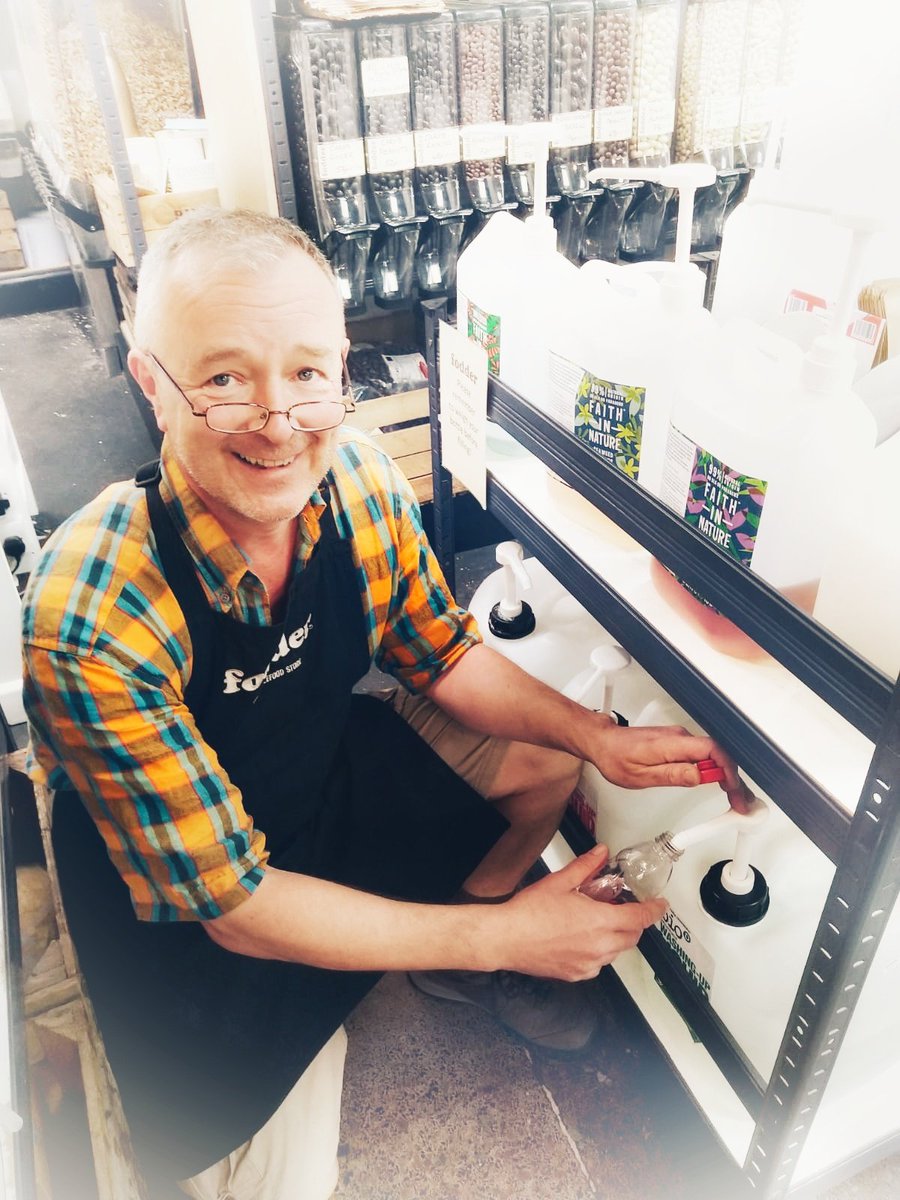 Thank you to Mark at <a href="/fodderhereford/">Fodder</a> for helping the NMiTE team to be #packagingfree! If you're local to Hereford swing by <a href="/ButterMarketHfd/">Hereford Butter Market</a> to learn how you too can make steps to becoming packaging free! #NationalRefillDay