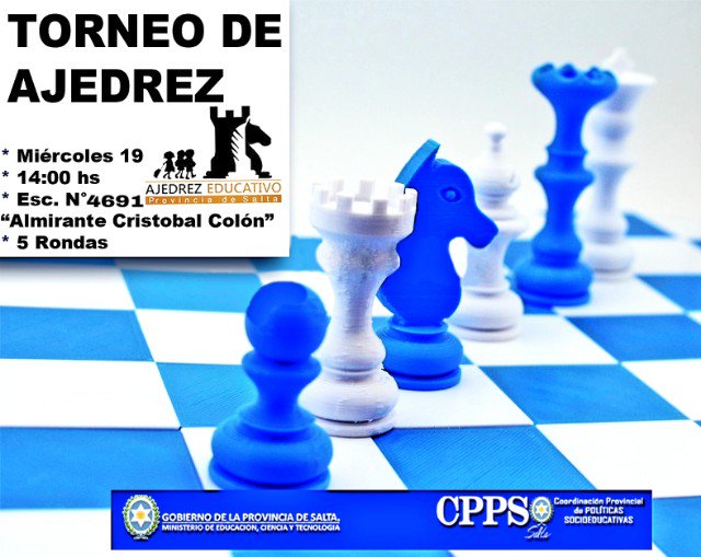 matiaszaki16's tweet photo. #Hoy
Gran Torneo interno de Ajedrez en la Esc. N*4691 Almirante Cristobal Colon.
✔Horario: 14:00
✔Sistema Suizo: 5 rondas
#PolíticasSocioeducativas
#AjedrezEducativo
#Salta
@UrtubeyJM @aniberruezo @OscarGhillione @fguillesaavedra @patriciapinasco @GobiernoSalta https://t.co/go7Y9nHbZI