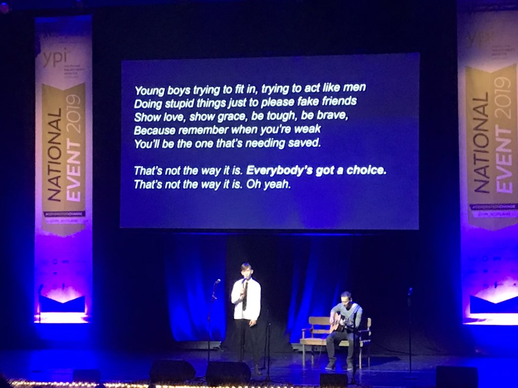 BusEd_PA's tweet photo. A simply outstanding young man what a presentation, performance and voice #megaimpressed #generationchange @ypi_scotland https://t.co/ZIrFh88sDg