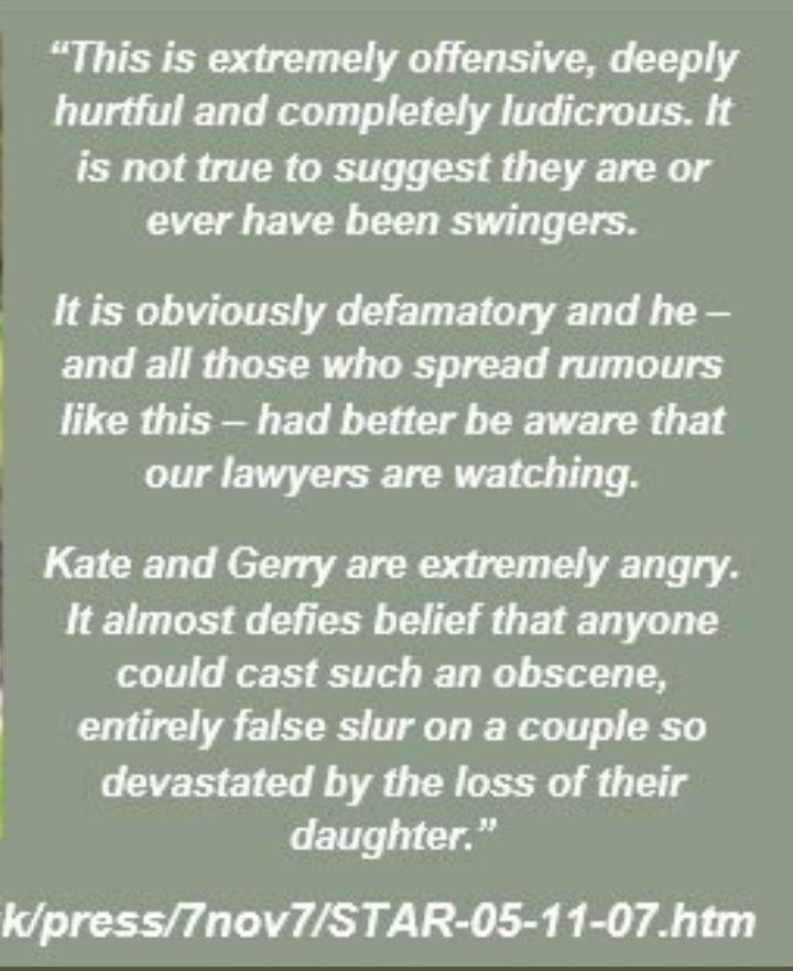 PollyGraph69's tweet photo. @MancunianMEDlC wayne trust me please, you can call the #mccann s pedos, maddie was abused, ivf gone wrong, maddie married to a prince, you will get loads of likes ect but they are all distractions, but mention swinging and all hell breaks lose. https://t.co/S6Q776S0y2