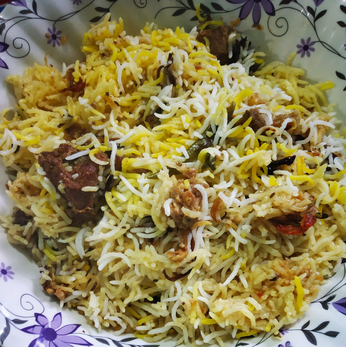 42. Mutton Kachhi Biriyani - Hyderabadi Influence. Simple & Delicious.  @SurrealZak Like it bhai?