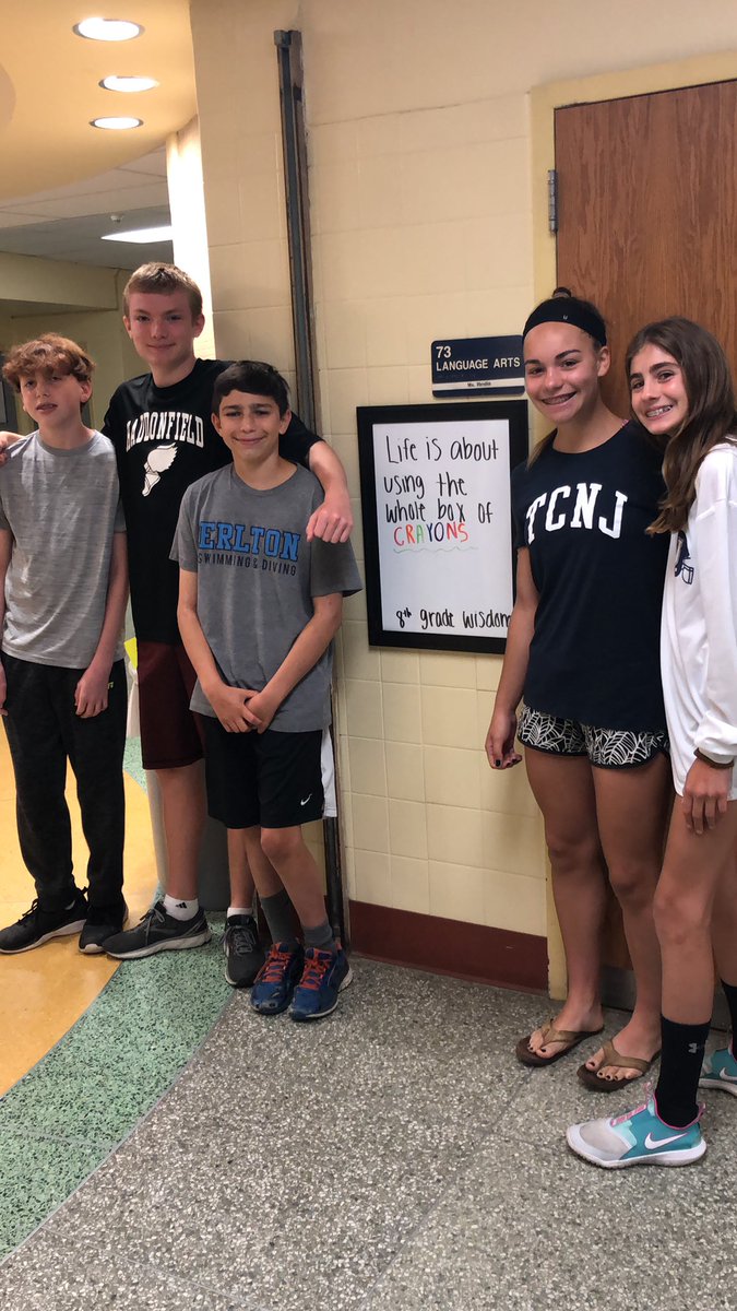 Wednesday’s wisdom: Life is about using the whole box of crayons. #seventhgradewisdom #eighthtakesover <a href="/HaddonfieldMS/">Haddonfield MS</a> <a href="/HaddonSchools/">Haddonfield Schools</a> <a href="/HaddonfieldEA/">HEA Members</a>