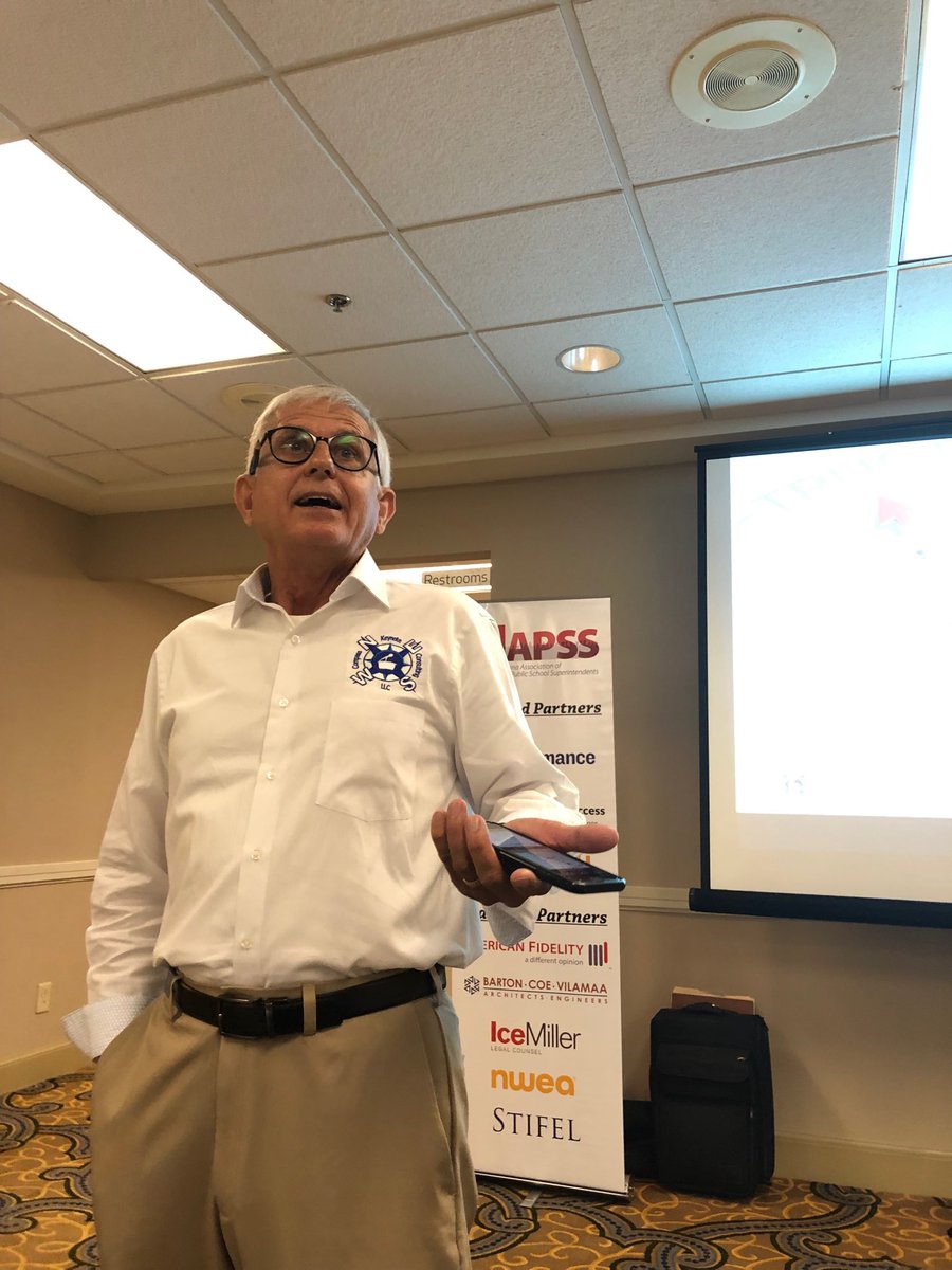 CoopmanJohn's tweet photo. #iapss2019 Dr Jim Halik, Compass Keynote, talking to new superintendents about board superintendent relations - great information. https://t.co/ljphXAWD5T