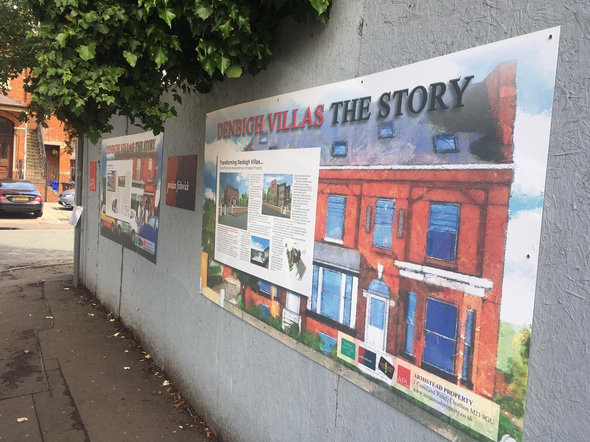 SignsRW's tweet image. Yesterday we supplied and installed these aluminium composite signs at the Denbigh Villas development in #Chorlton. Brightening up the development hoarding &amp;amp; sharing a bit of history...👍

#signs #signmakers #outdoorsigns #newdevelopment #denbighvillas #southmanchester