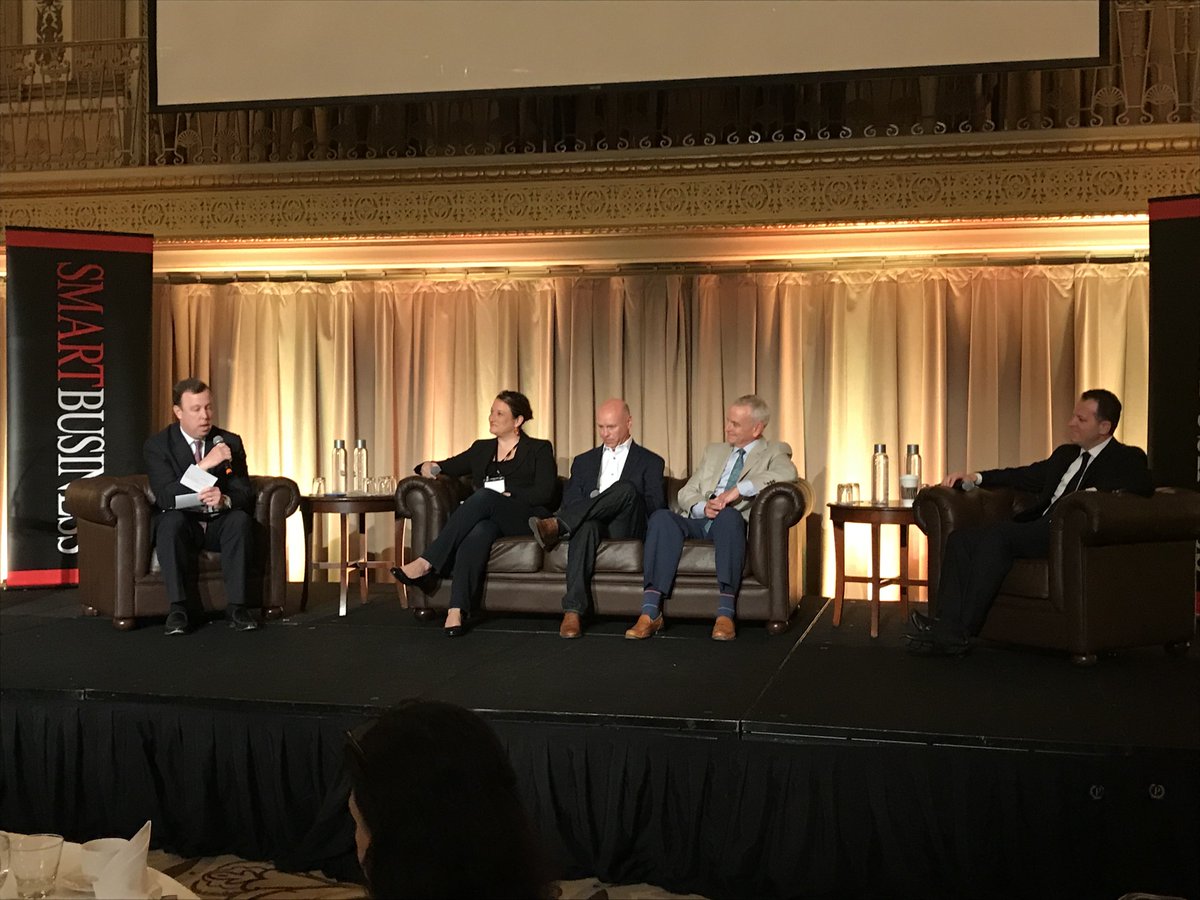 SBDealmakers's tweet photo. ASPIRE 2019 underway with a packed @PalmerHouse in #Chicago. Panelists kicking off the day: Andrew Sinclair, James Metcalf, Michael Teplitsky, Genevieve Thiers, Tim Simonds. Thanks @BankofAmerica for sponsoring the day! #DealmakersChicago https://t.co/kLI3mRKyZy