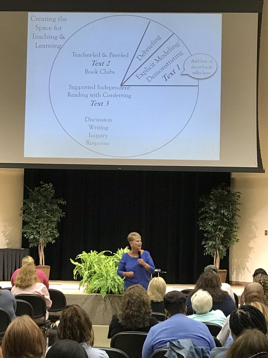 lezleylewis's tweet photo. It’s a great day at the FWISD Literacy Conference!  Featured speaker, Dr. Judy Wallis, “When someone knows just enough, but not enough, they become self-directed to find out more.” Kids need to be curious! @penaraul @cheriee___ @CharlesTCarroll @FWISDPLI @karenmolinar https://t.co/nz489f6ZtN